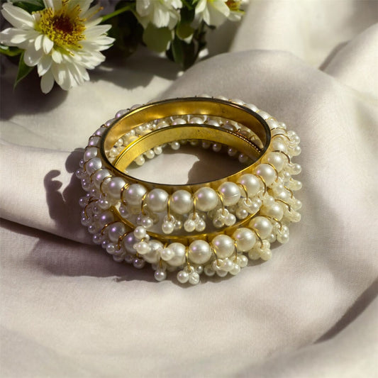 White Pearl Bangles